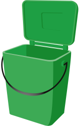 Illustration af 7 liter grøn køkkenspand