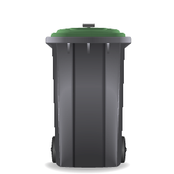 Illustration af 240 liter genbrugsspand